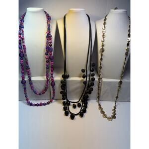 Chicos Chico's long necklace necklaces lot bundle jewelry Purple gold black